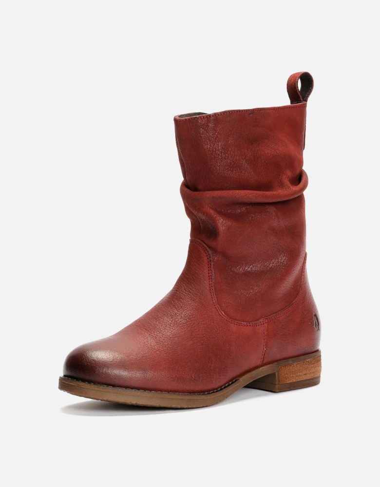 Emilia Leather Women's Burgundy Winter Mid Calf Boots