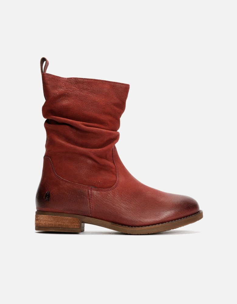 Emilia Leather Women's Burgundy Winter Mid Calf Boots