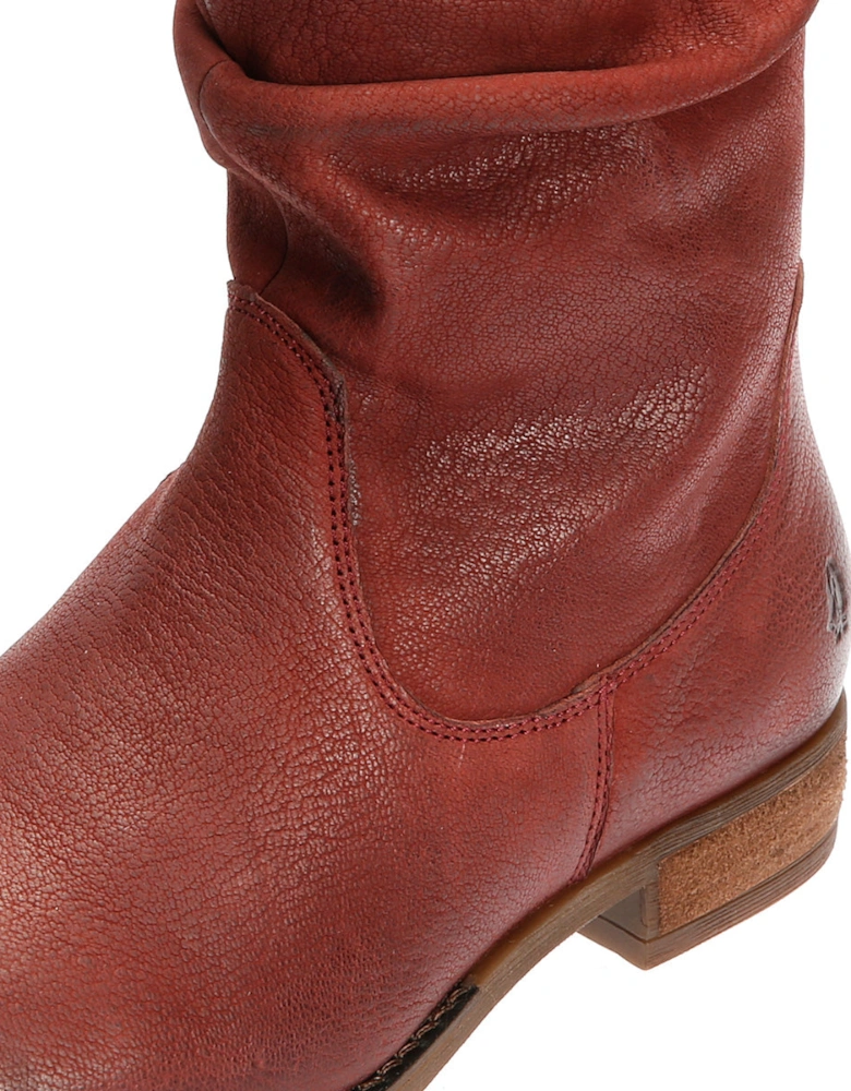 Emilia Leather Women's Burgundy Winter Mid Calf Boots