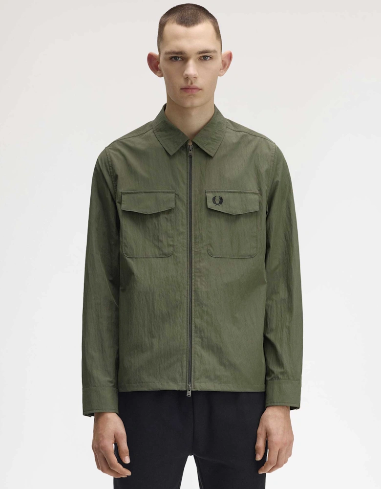 Textured Zip Overshirt