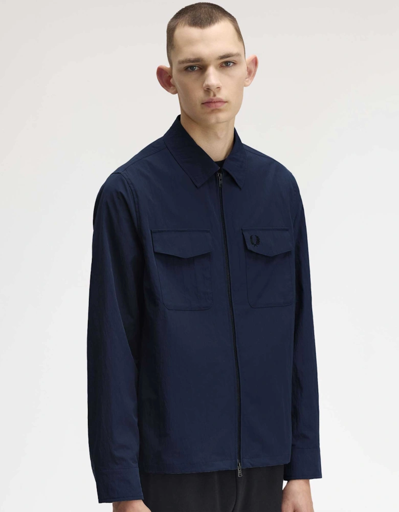 Textured Zip Overshirt