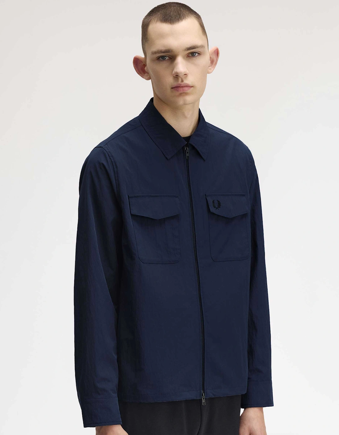Textured Zip Overshirt