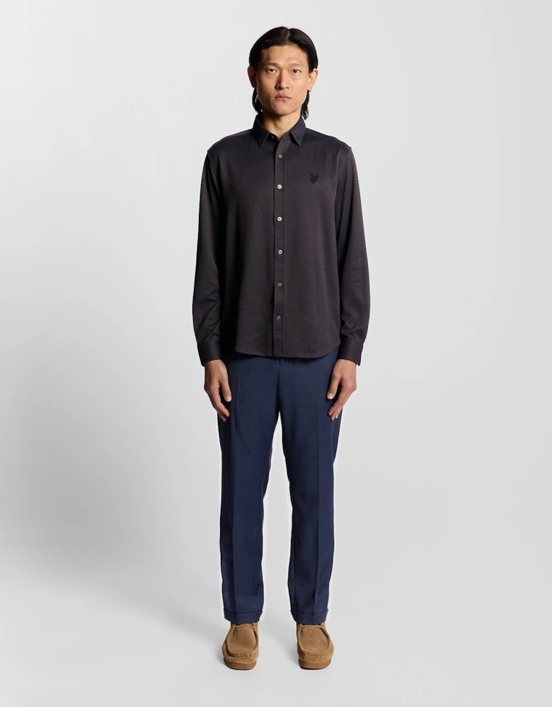 Sharkskin Pleated Trousers