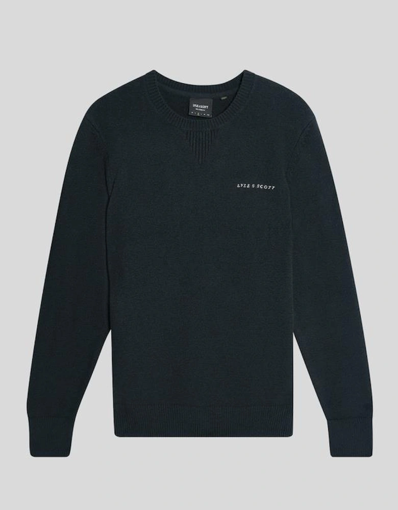 Knitted Script Crew Neck Jumper