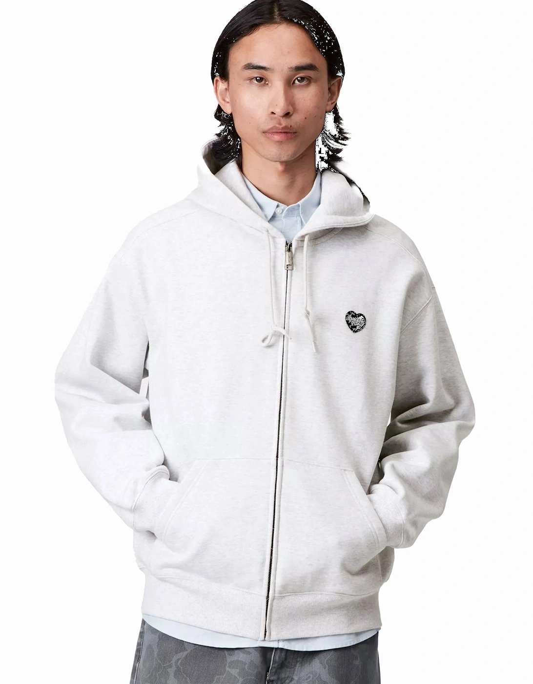 Hooded Heart II Hartt Zip Sweatshirt Ash Heather