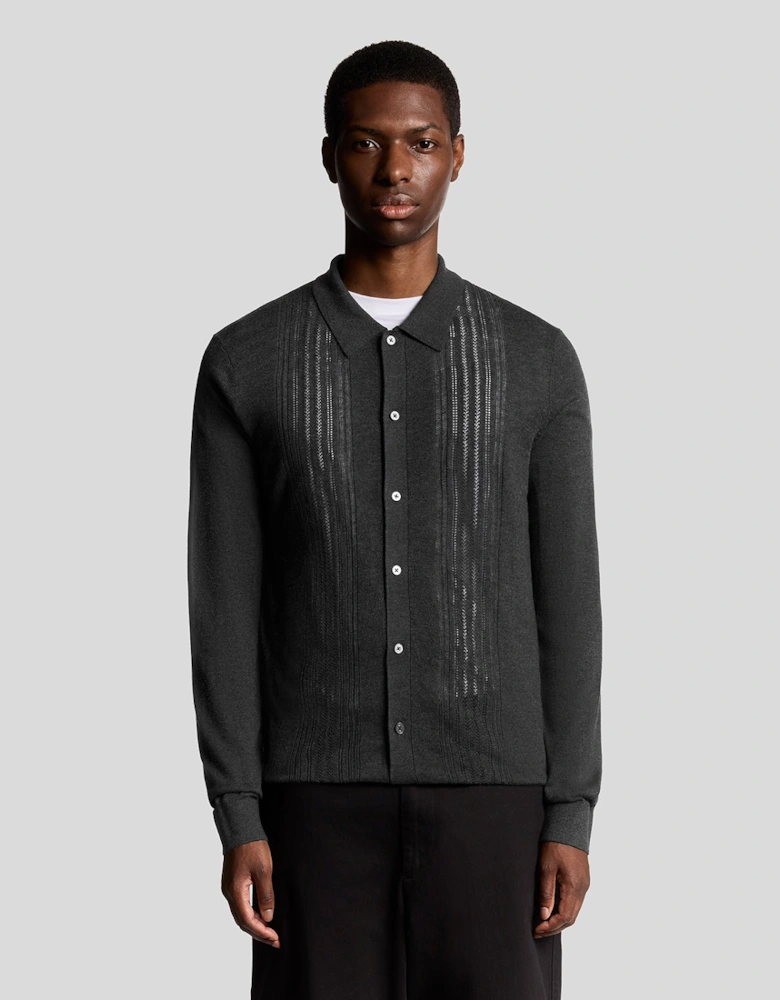 Wool Blend Cable Knit Shirt