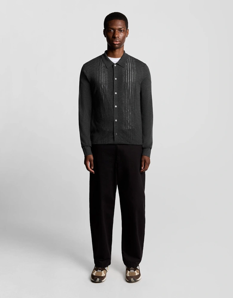 Wool Blend Cable Knit Shirt