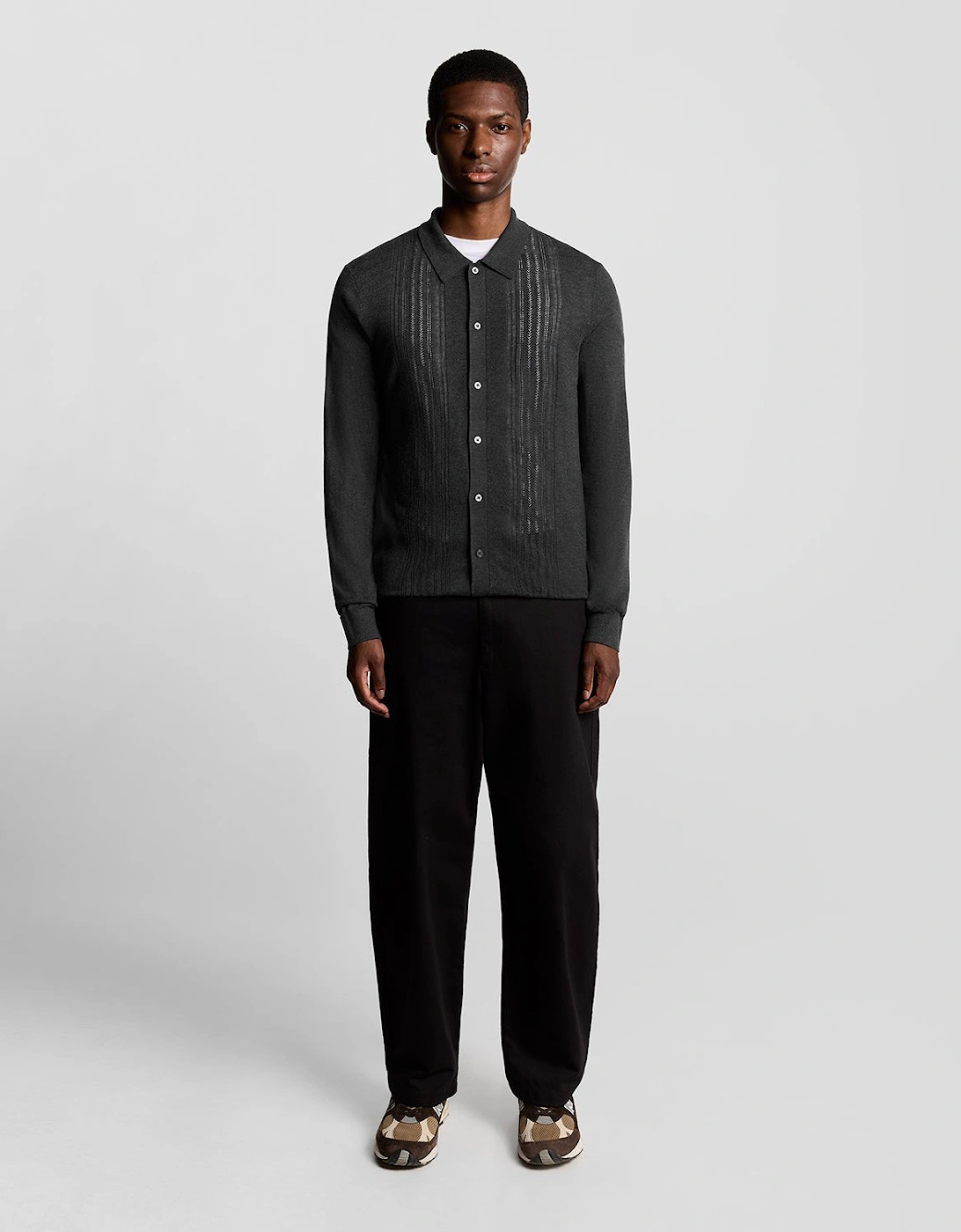 Wool Blend Cable Knit Shirt