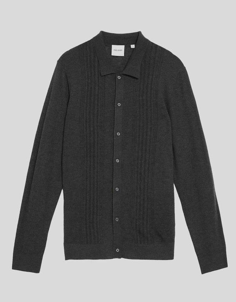 Wool Blend Cable Knit Shirt