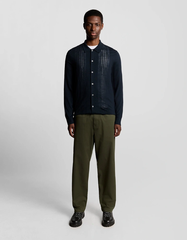 Wool Blend Cable Knit Shirt