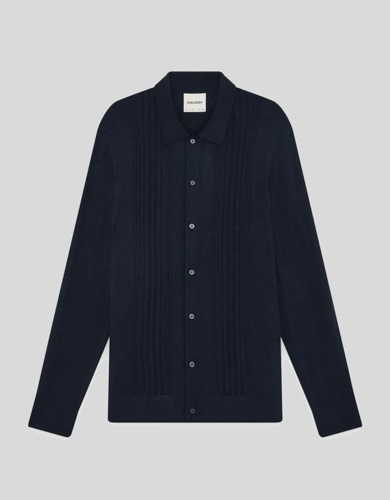 Wool Blend Cable Knit Shirt
