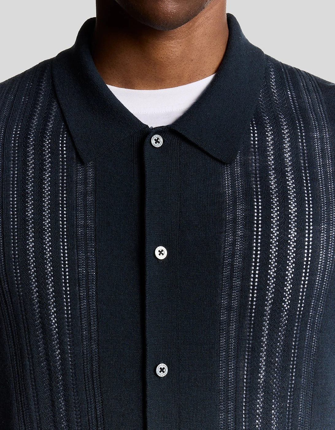Wool Blend Cable Knit Shirt