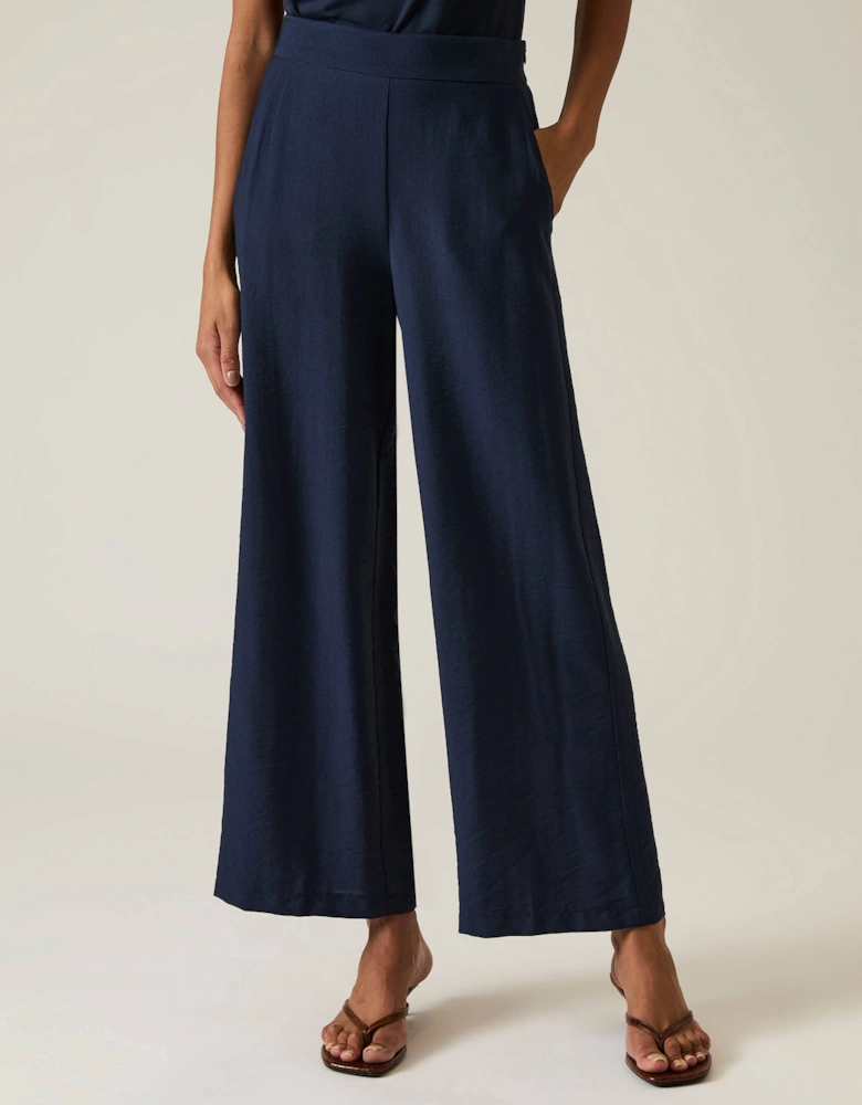 Navy Wide-leg Trousers