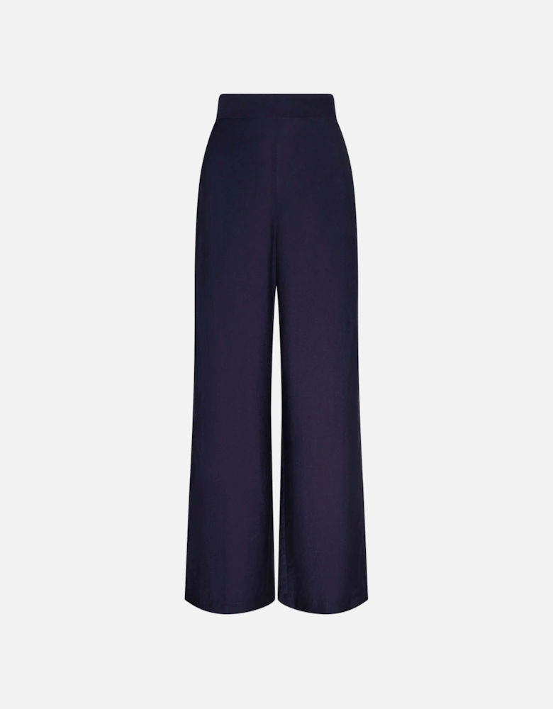 Navy Wide-leg Trousers