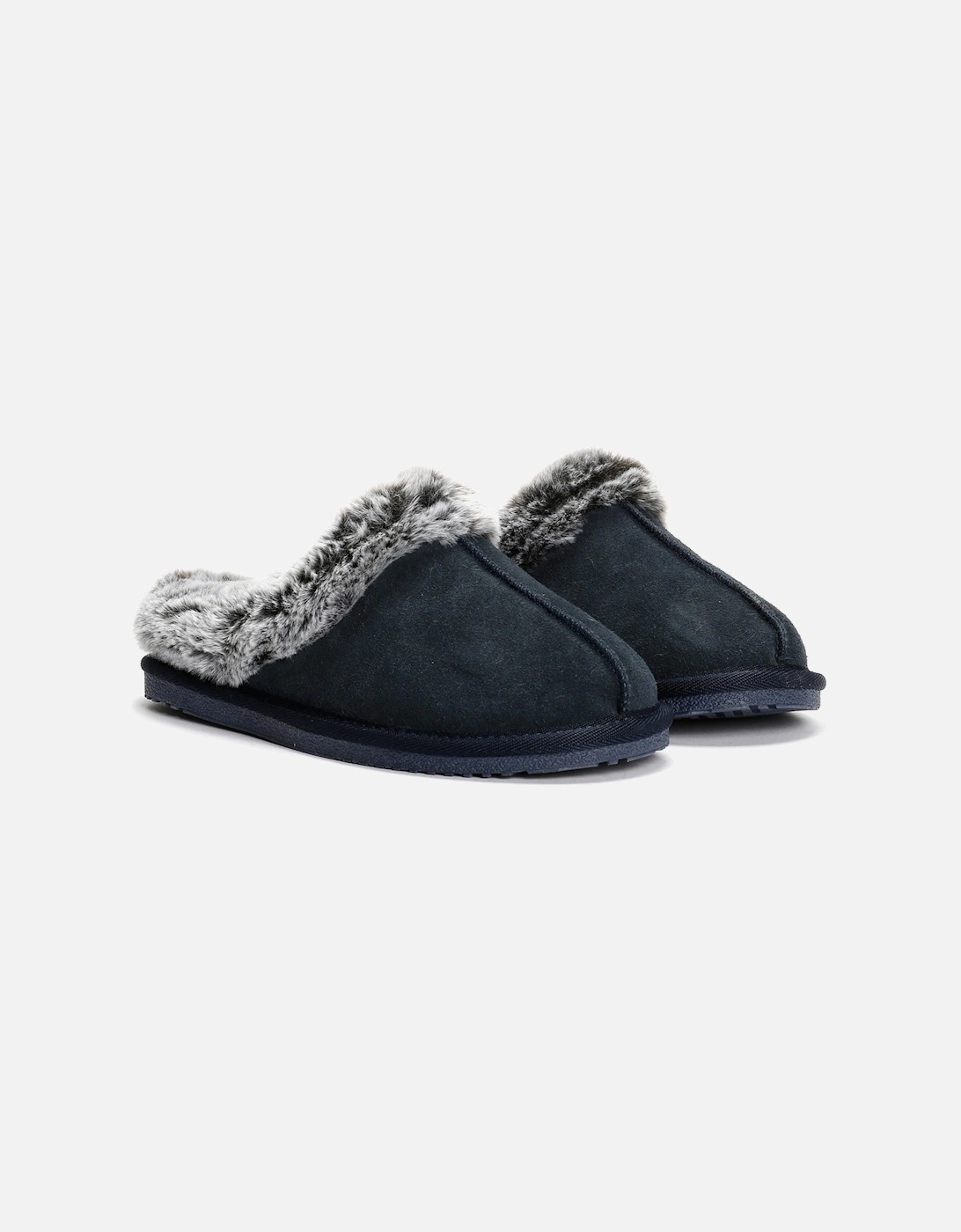 Amara Suede Women's Navy Slippers, 9 of 8