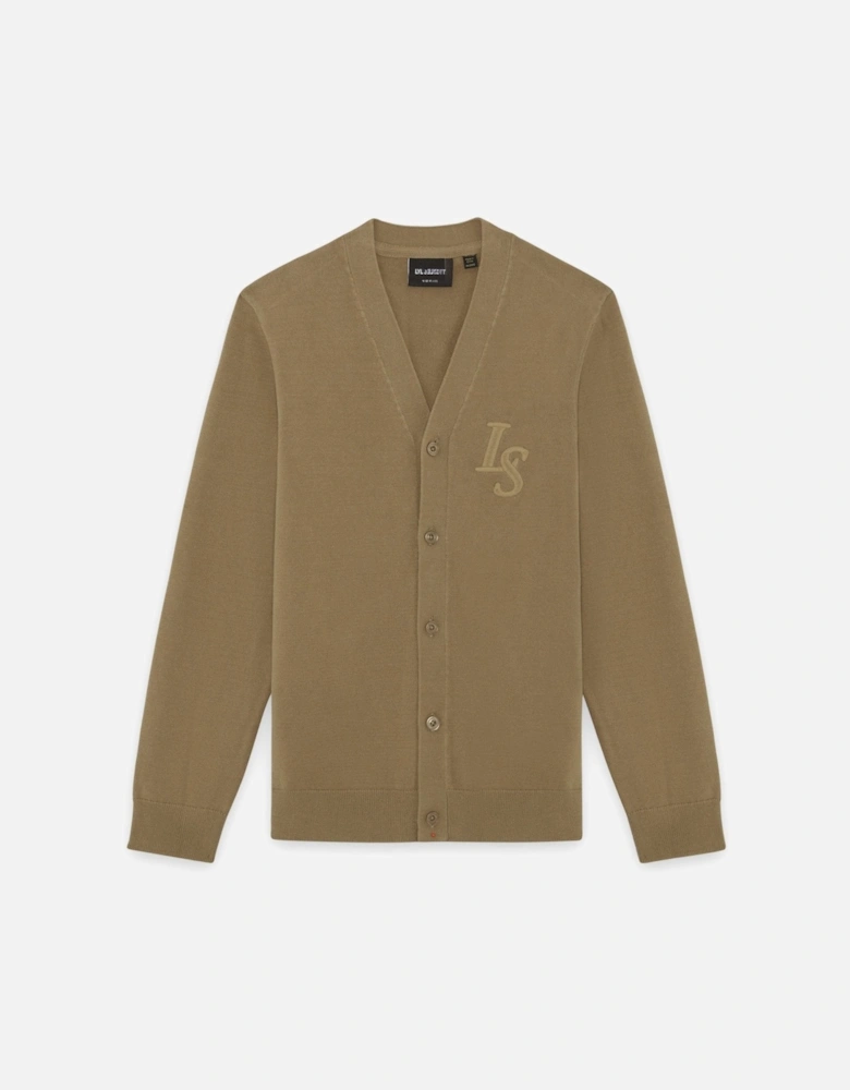 L&S Monogram V Neck Cardigan