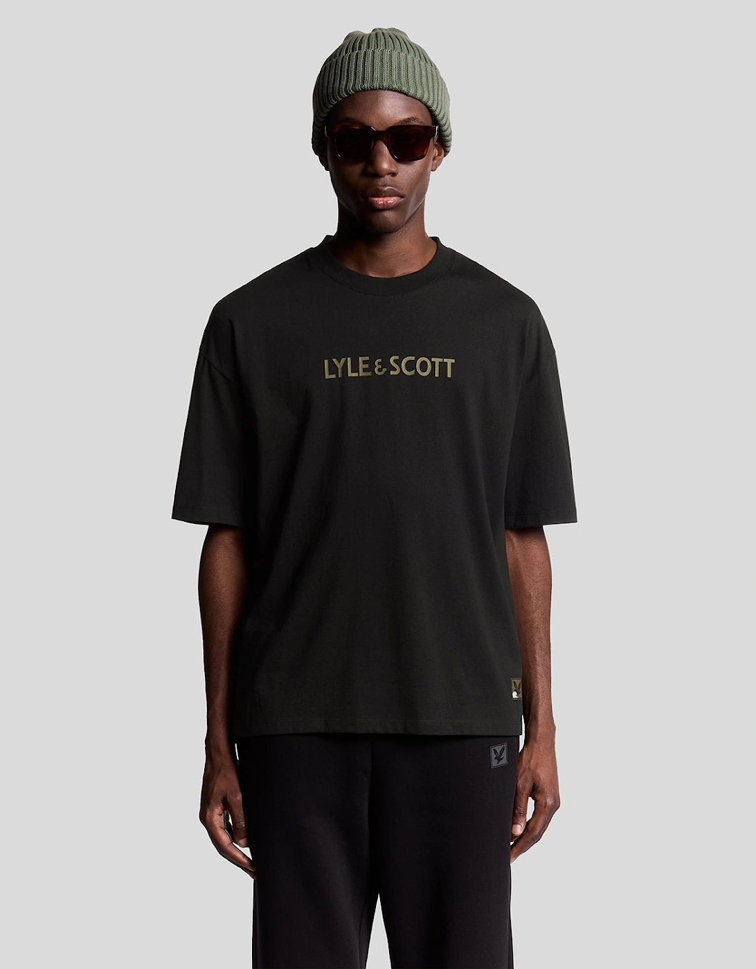 Lyle And Scott Men's Black Graphic Print Lounge T-Shirt - : 34 Xs