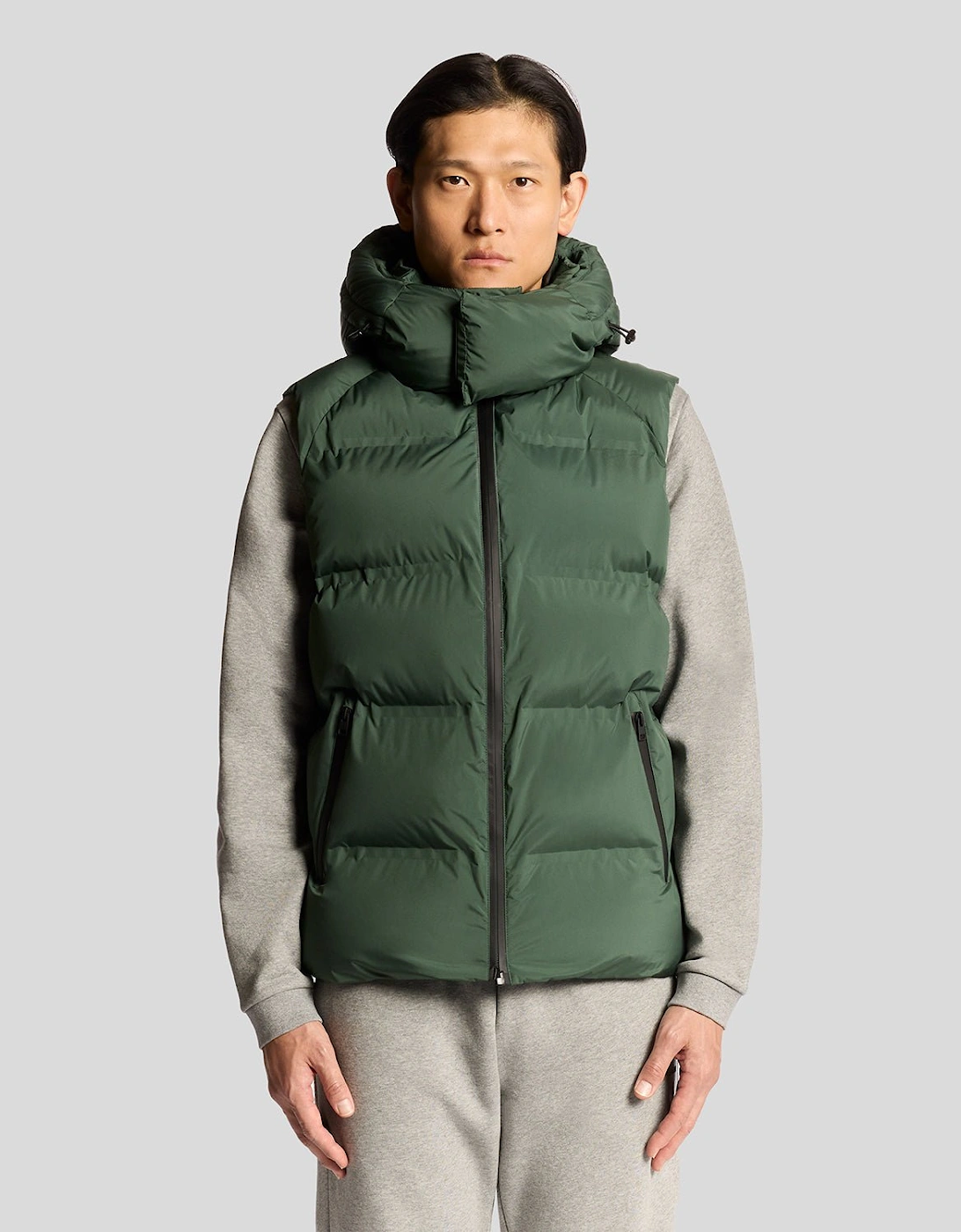 Lyle And Scott Men's Heavyweight Hooded Puffer Gilet - Green - Size: 42/Regular