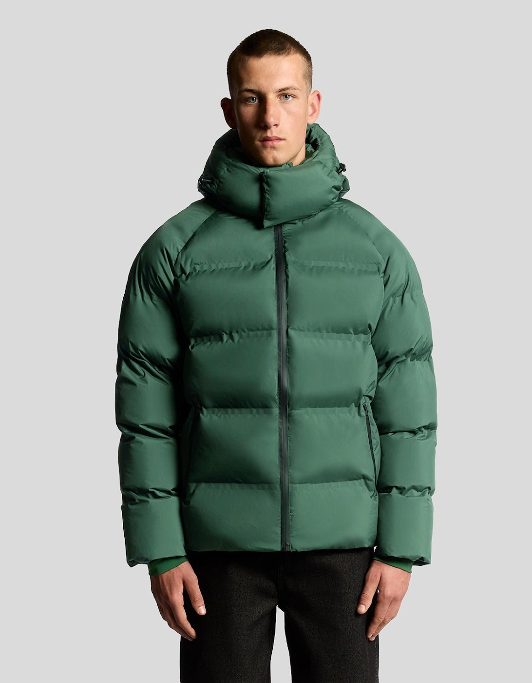 Lyle And Scott Men's Heavyweight Hooded Puffer Jacket - Green - Size: 42/Regular