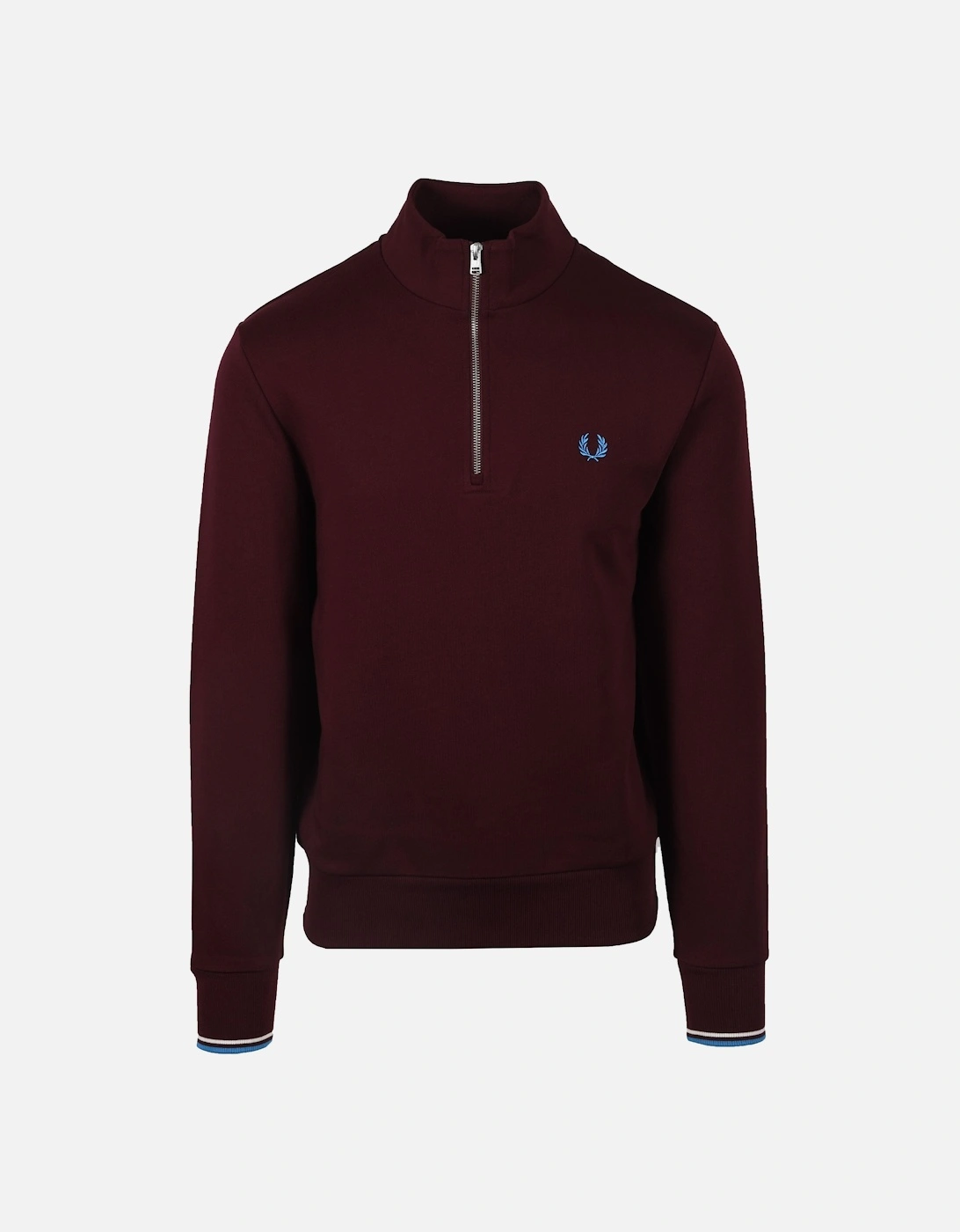Half Zip Sweatshirt Oxblood/Ecru/Court Blue, 5 of 4