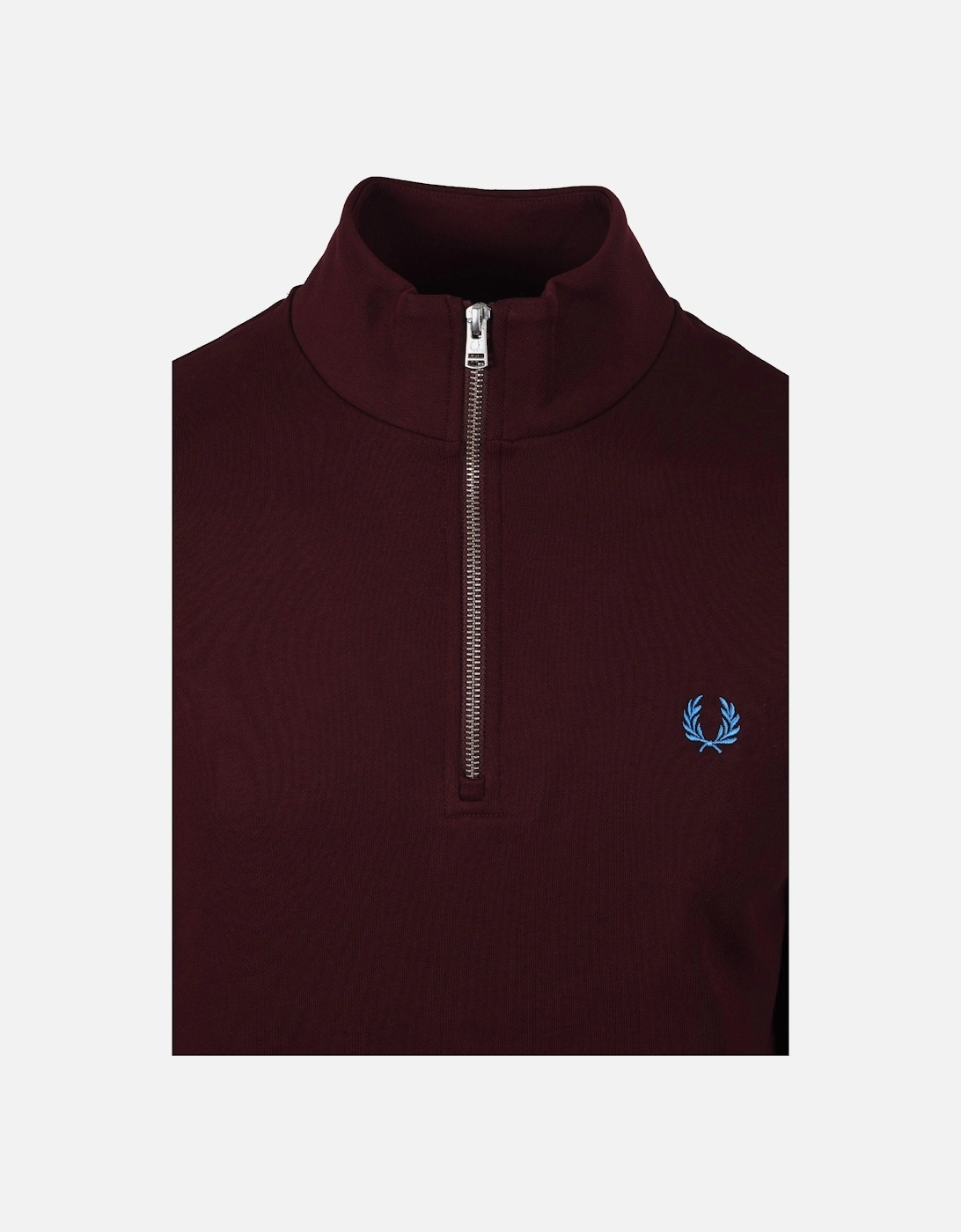 Half Zip Sweatshirt Oxblood/Ecru/Court Blue