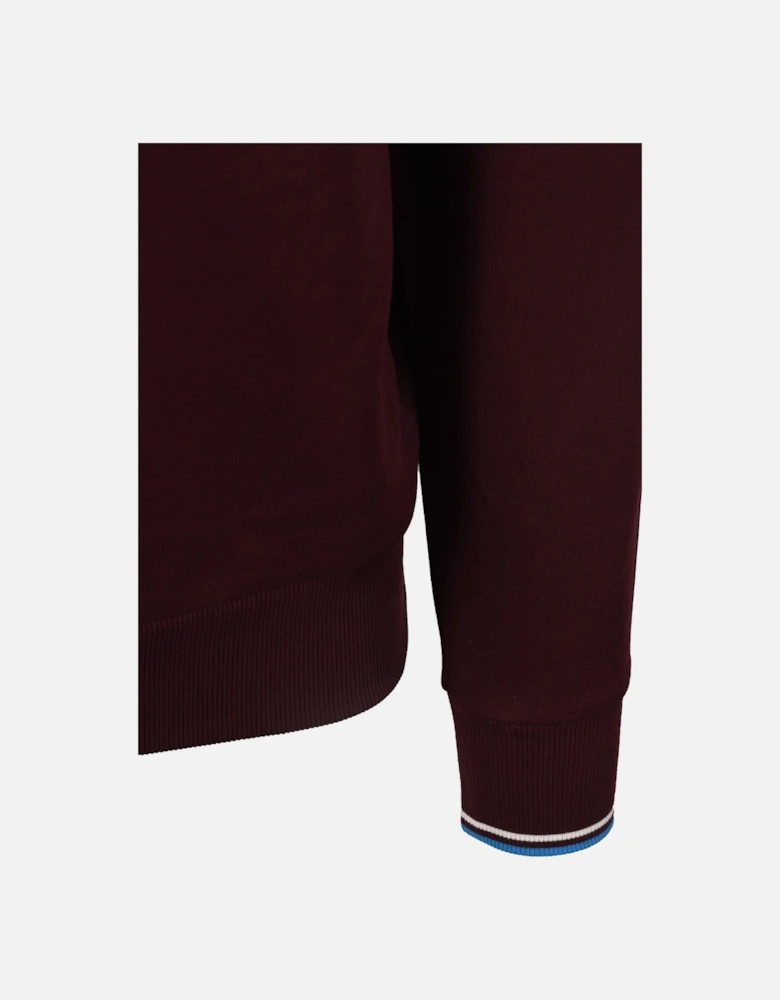 Half Zip Sweatshirt Oxblood/Ecru/Court Blue