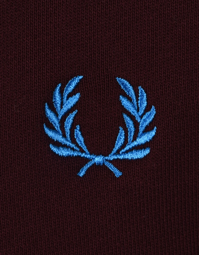 Half Zip Sweatshirt Oxblood/Ecru/Court Blue