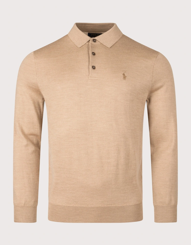 Knitted Long Sleeve Polo Shirt