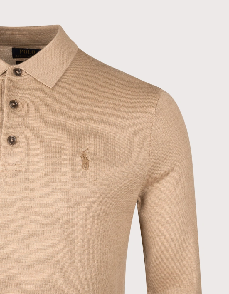 Knitted Long Sleeve Polo Shirt