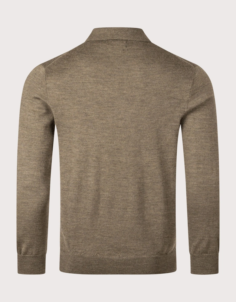 Knitted Long Sleeve Polo Shirt