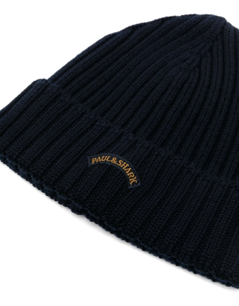 Moon Badge Beanie Navy