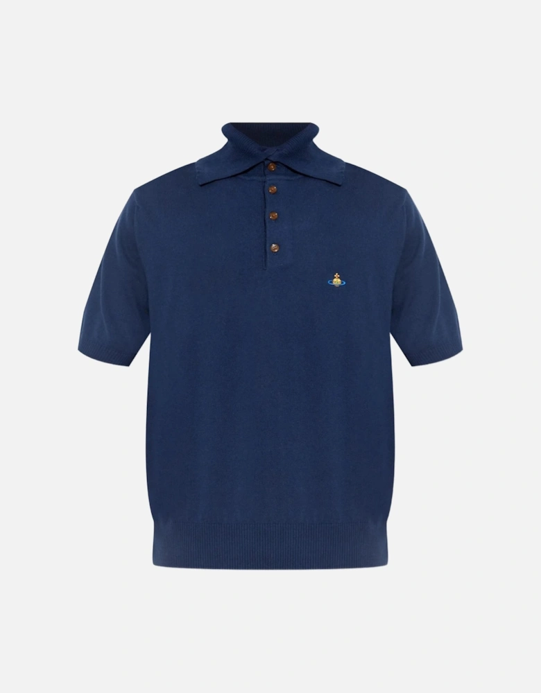 Alex Knitted Polo Navy