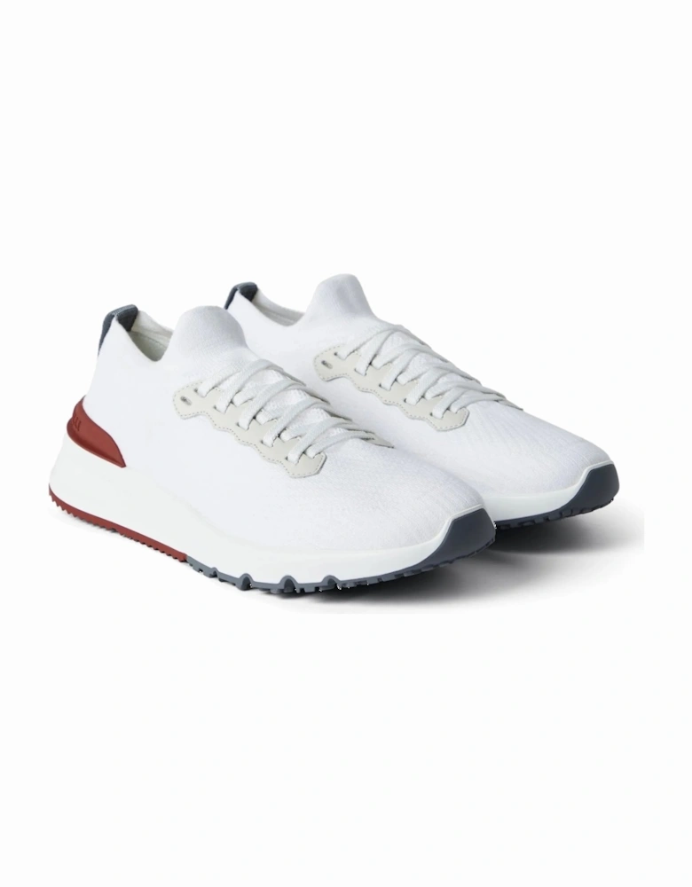 Stretch Knit Sneakers White