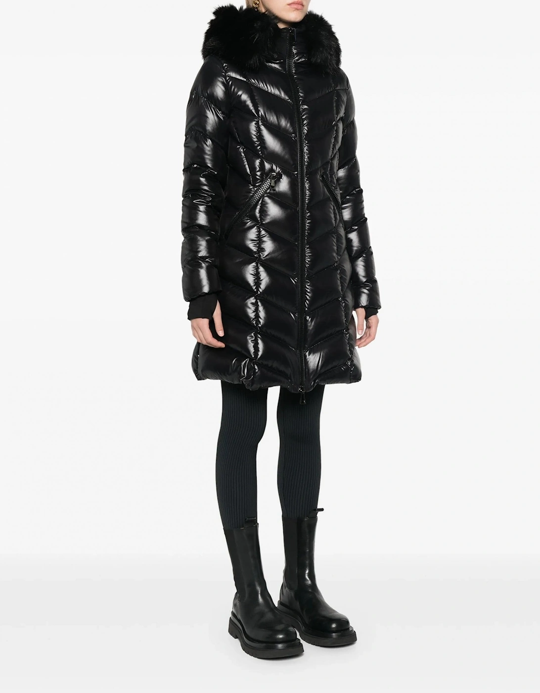 Womens Fulmarus Long Coat Black