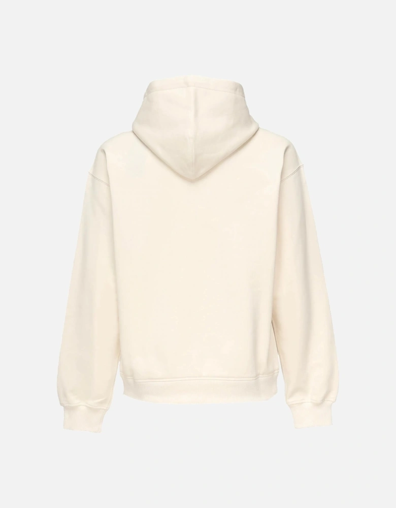 Relaxed Fit Logo Hooded Top Beige