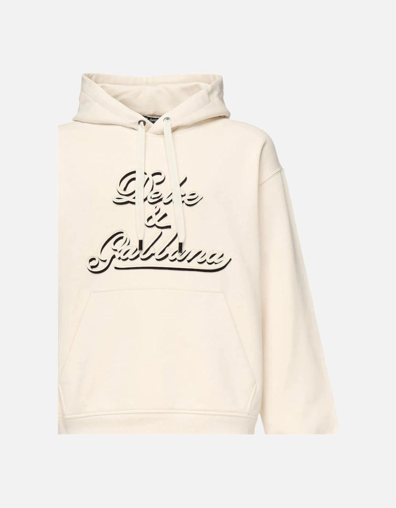 Relaxed Fit Logo Hooded Top Beige
