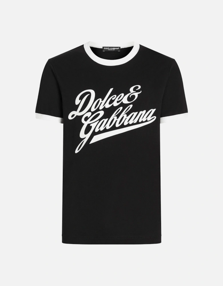 Branded Cotton T-shirt Black