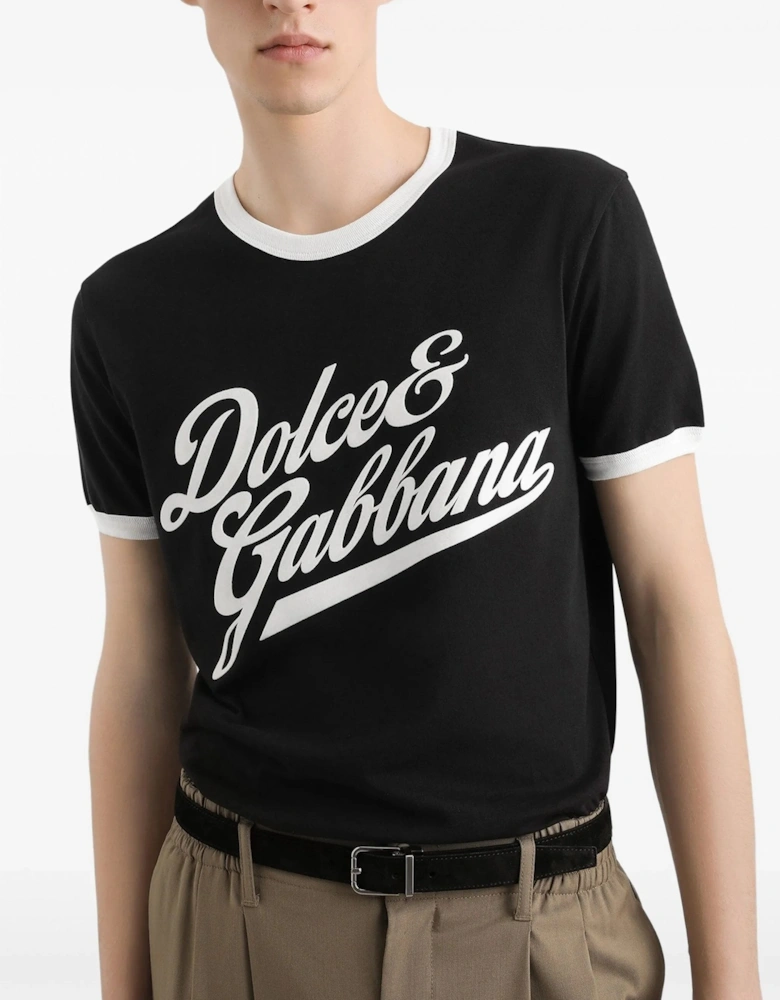 Branded Cotton T-shirt Black