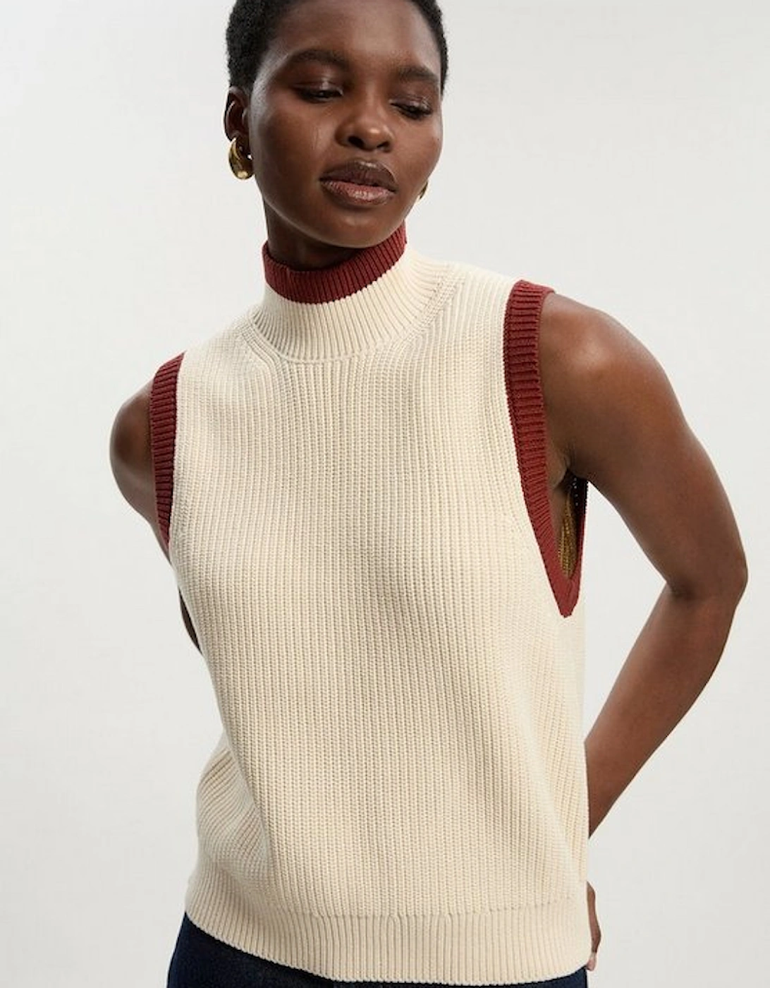 Ribbed Cotton Knitted Tank, 4 of 3