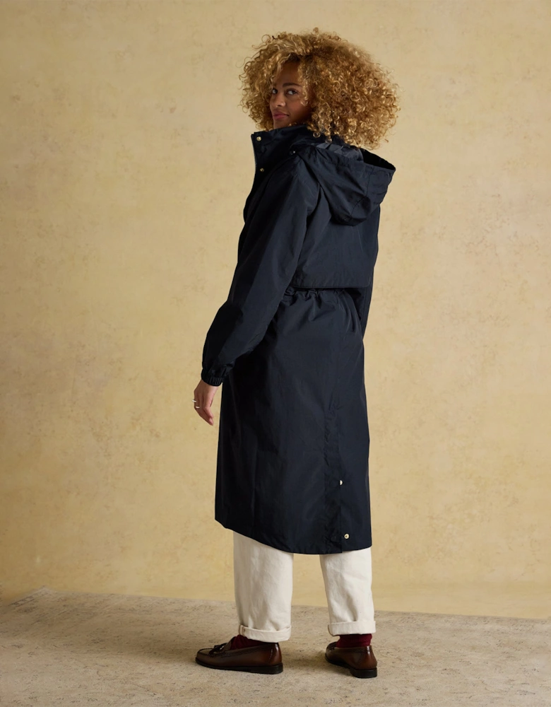 HENSLEY Womens Long Coat Navy
