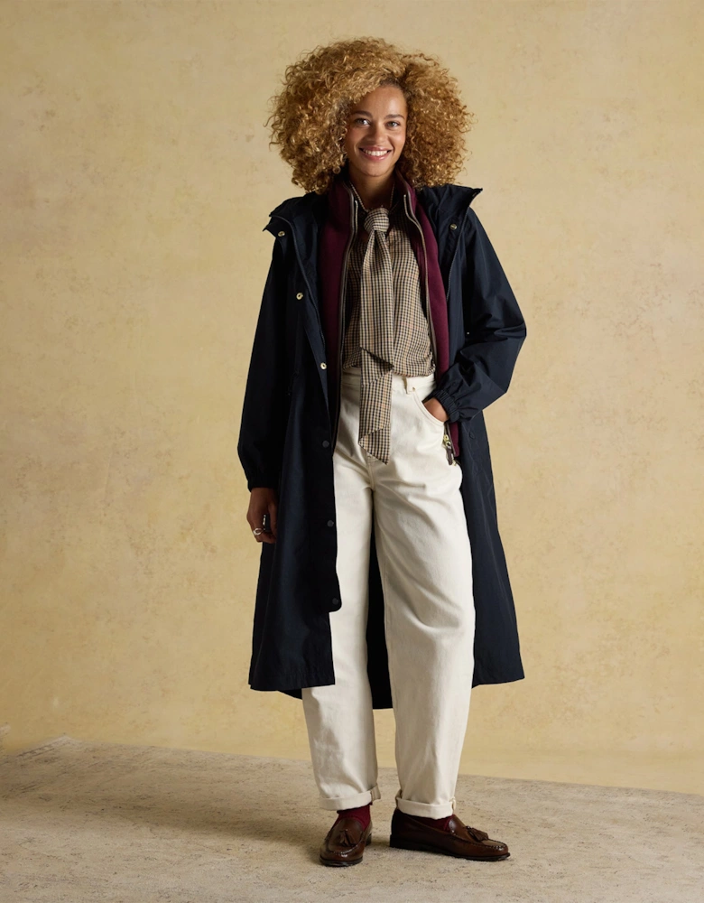 HENSLEY Womens Long Coat Navy
