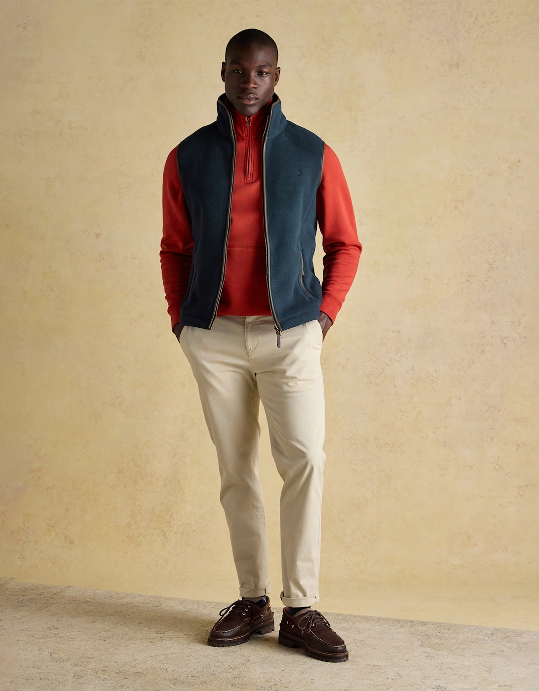 HERITAGE FLEECE Mens Gilet Navy