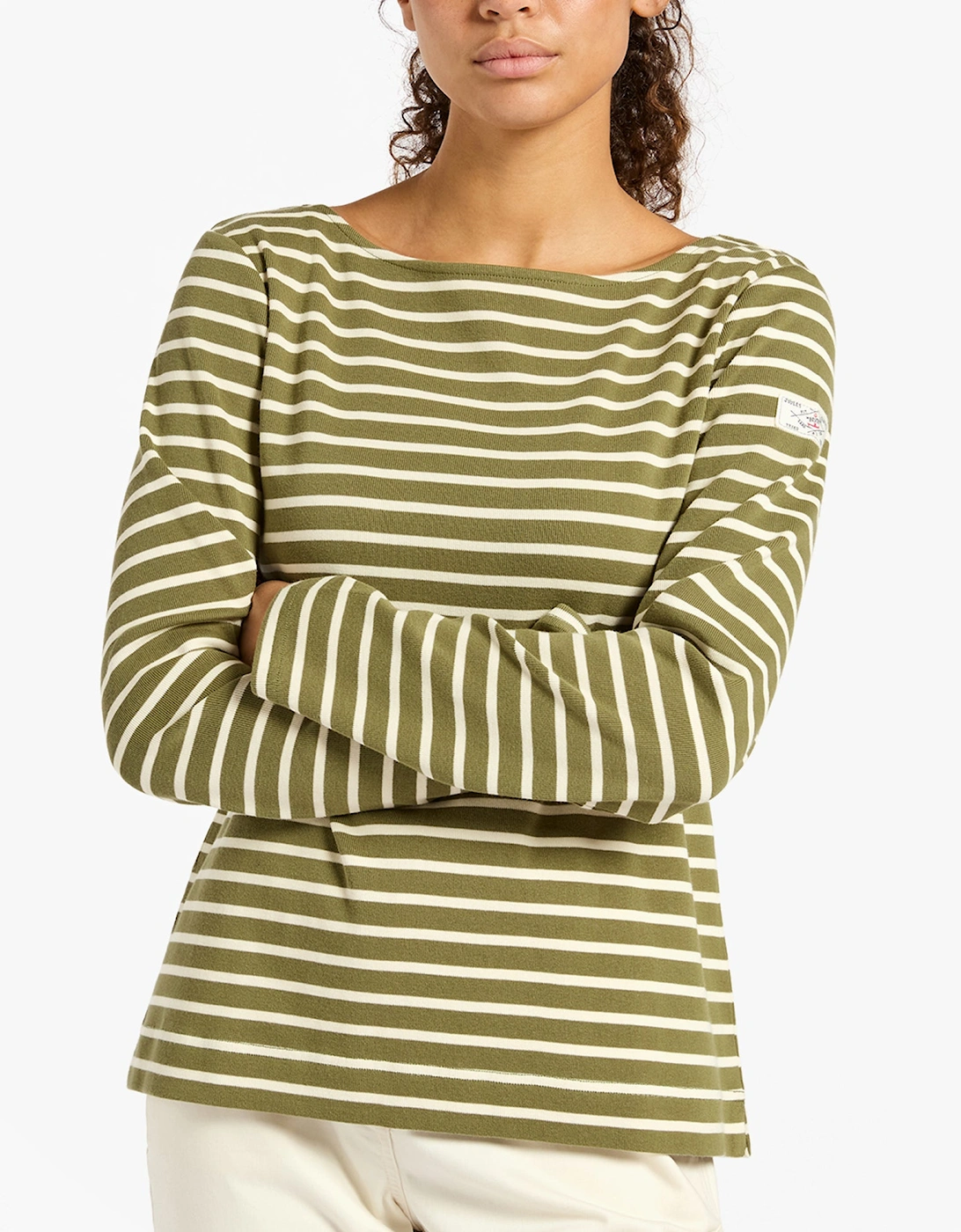 HARBOUR Womens Top Green Stripe