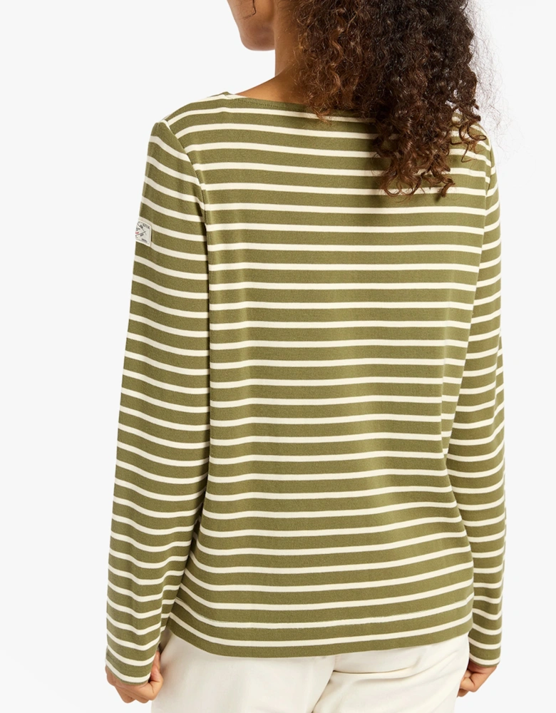 HARBOUR Womens Top Green Stripe
