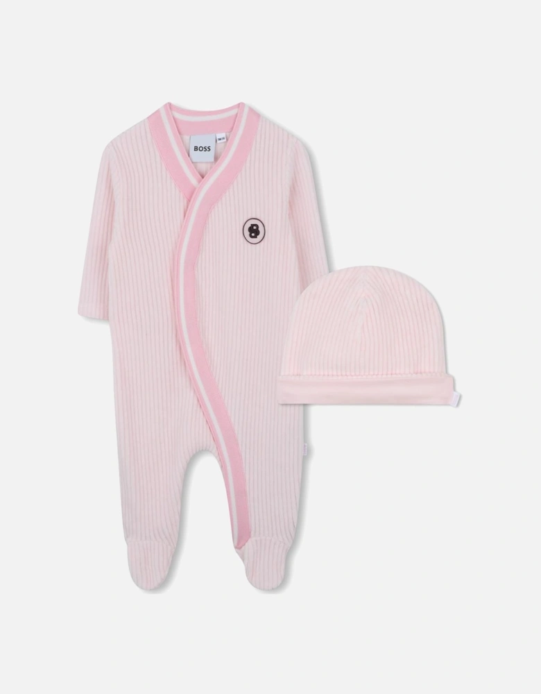 BOSS BABY GIRL BABYGROW +HAT J52508