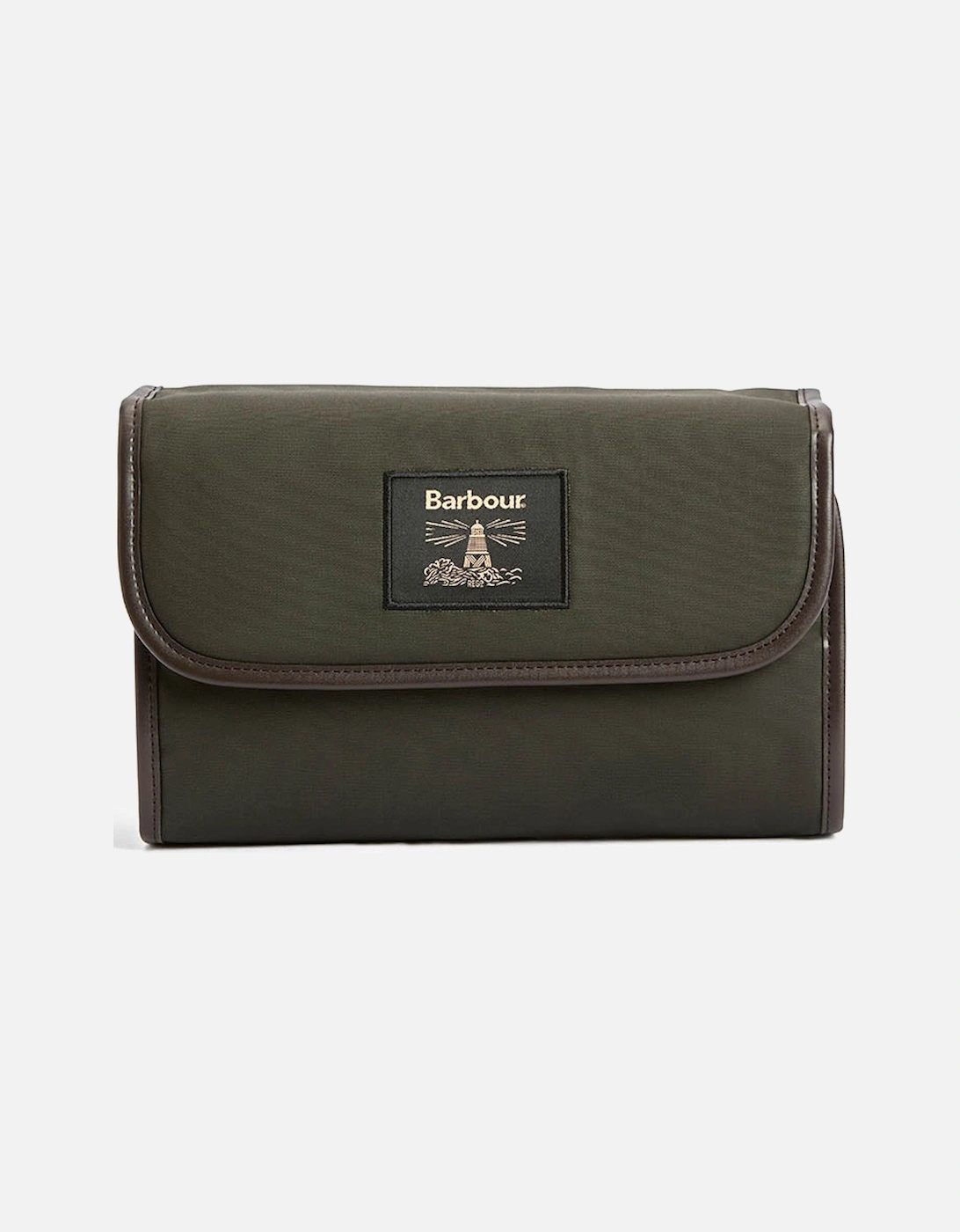 Wax Hanging Mens Washbag - Olive/Beacon, 2 of 1