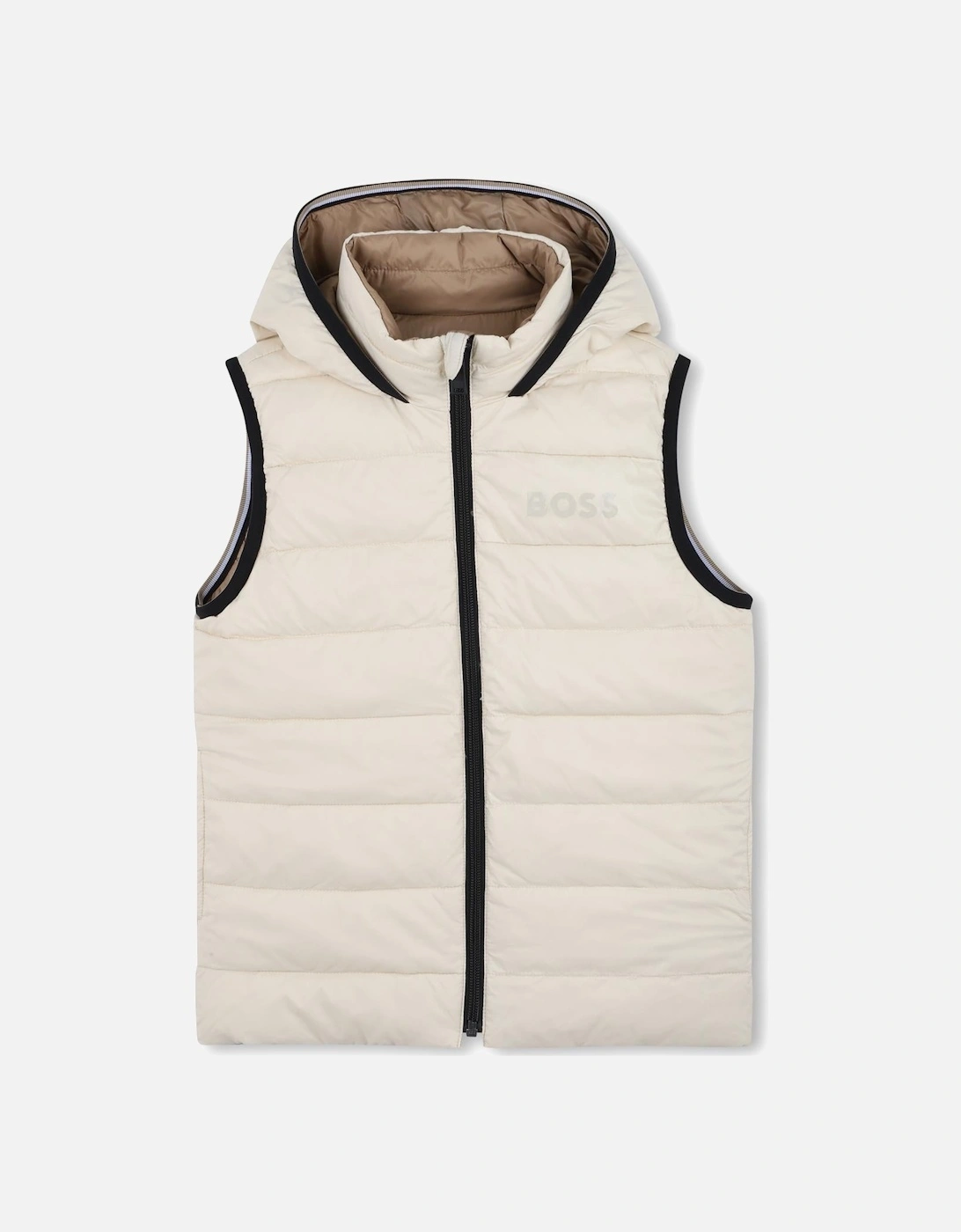 BOSS BOYS REVERSIBLE BEIGE PUFFER JACKET J52395, 6 of 5