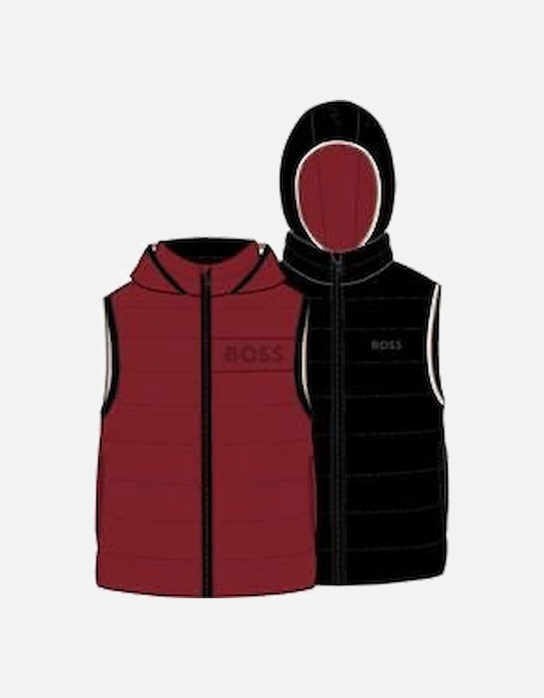 BOSS BOYS RED REVERSIBLE PUFFER JACKET J52395, 2 of 1