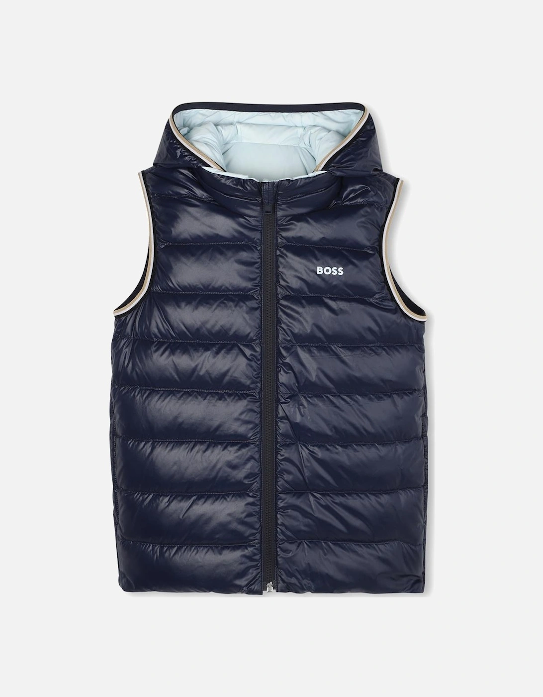 BOSS BOYS BLUE REVERSIBLE PUFFER JACKET J52395