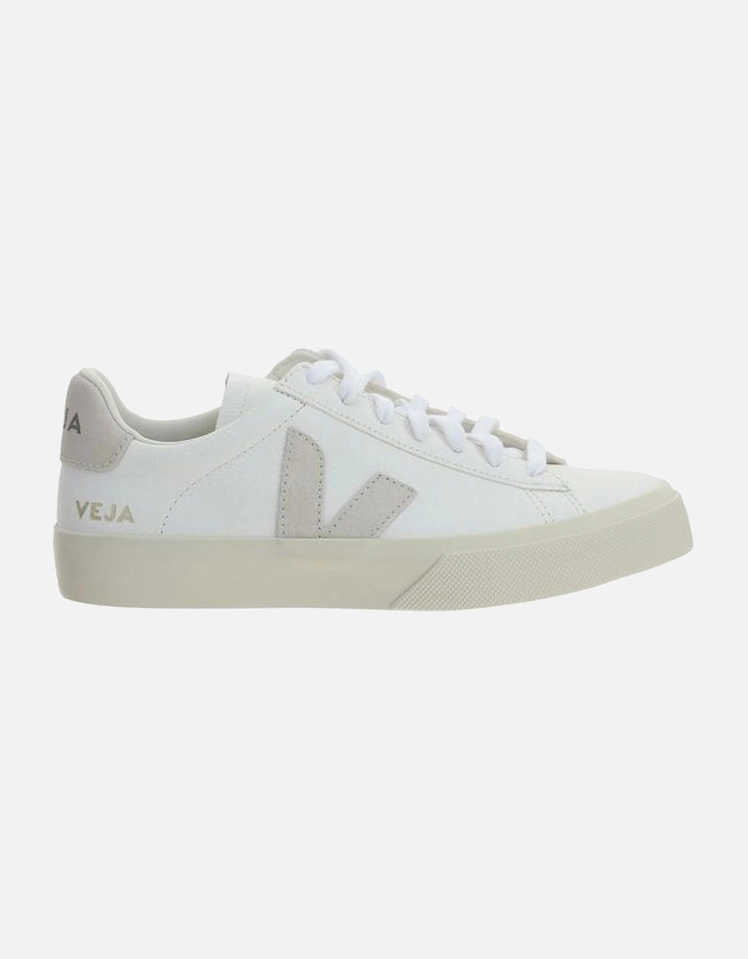 Calfskin Lace-Up Sneakers with V Logo Patch Women - White, 5 of 4